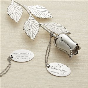 Anniversary Wishes Engraved Large Silver Keepsake Rose - 27394-L