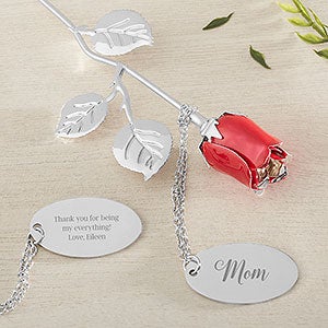 For Her Engraved Red Keepsake Rose - 27396-Red