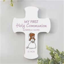 Communion Girl philoSophies® Personalized Cross- 5x7 - 27397