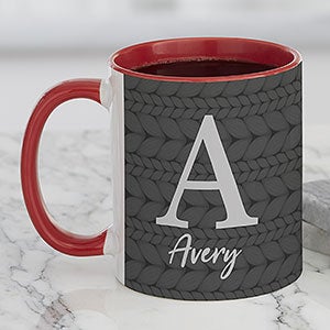 Sweater Monogram Personalized Coffee Mug 11 oz.- Red - 27406-R