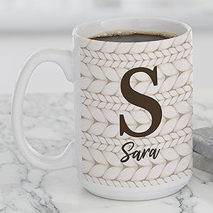 Sweater Monogram Personalized Coffee Mug 15 oz.- White - 27406-L
