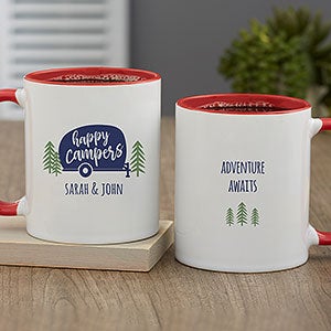 Happy Camper Personalized Coffee Mug - 11oz Red - 27425-R
