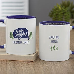 Happy Camper Personalized Coffee Mug - 11oz Blue - 27425-BL