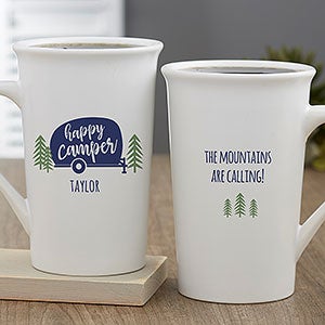 Happy Camper Personalized Coffee White Latte Mug - 27425-U