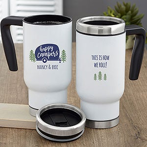 Happy Camper Personalized 14 oz. Commuter Travel Mug - 27427