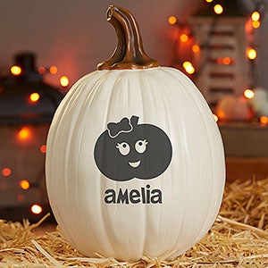 Halloween Characters Personalized Pumpkins- Large Cream - 27460-LC