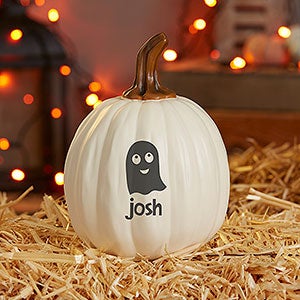 Halloween Characters Personalized Pumpkins - Small Cream - 27460-SC
