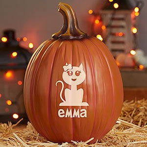 Halloween Characters Personalized Pumpkins - Large Orange - 27460-L