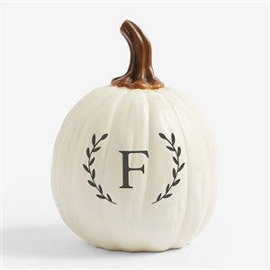 Laurel Initial Personalized Monogram Pumpkins - Small Cream - 27461-SC
