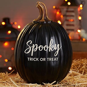 Boo, Spooky, Welcome Personalized Pumpkins - Large Black - 27462-LB