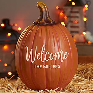 Seasonally Script Personalized Pumpkins- Large Orange - 27462-L