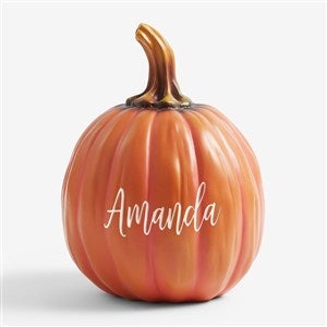 Fall Seasonally Script Personalized Pumpkins - Small Orange - 27462-S
