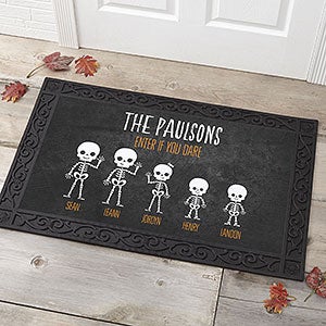 Skeleton Family Personalized Halloween Doormat- 20x35 - 27463-M