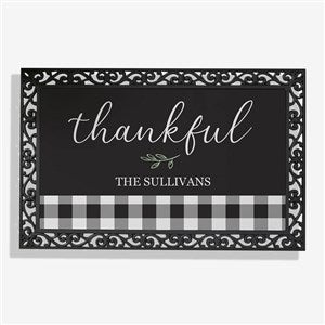 Black  White Buffalo Check Personalized Doormat 20x35 - 27468-M