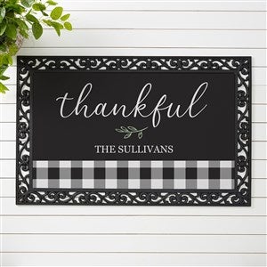 Black  White Buffalo Check Personalized Doormat 20x35 - 27468-M