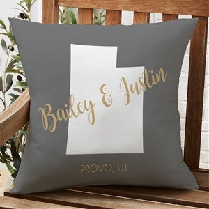 State Pride Personalized Outdoor Throw Pillow - 20x20 - 27473-L