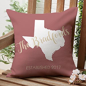 State Pride Personalized Outdoor Throw Pillow - 16x16 - 27473