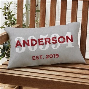 Location Personalized Lumbar Outdoor Throw Pillow- 12” x 22” - 27480-LB
