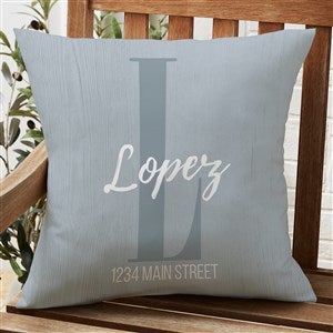 Farmhouse Initial Personalized Outdoor Throw Pillow- 20”x20” - 27482-L