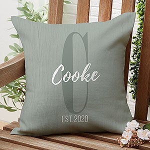 Farmhouse Initial Personalized Outdoor Throw Pillow- 16”x 16” - 27482