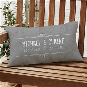 State of Love Personalized Lumbar Outdoor Throw Pillow - 12x22 - 27484-LB