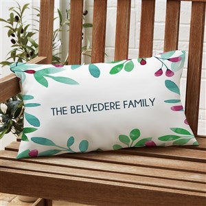 Spring Floral Personalized Lumbar Outdoor Throw Pillow - 12” x 22” - 27486-LB