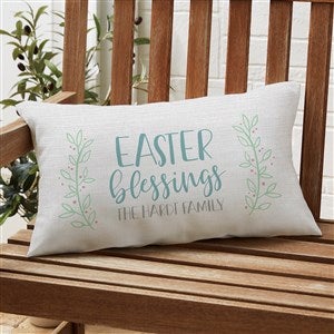 Easter Blessings Personalized Lumbar Outdoor Throw Pillow - 12x22 - 27489-LB
