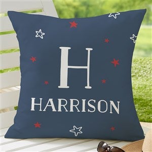 Stars & Stripes Personalized Outdoor Throw Pillow- 20”x20” - 27500-L