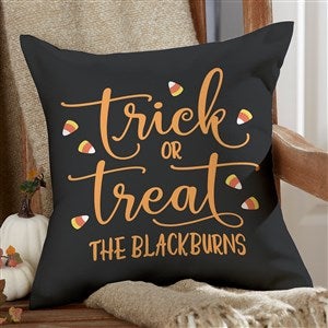 Trick or Treat Personalized Outdoor Throw Pillow - 16x16 - 27502