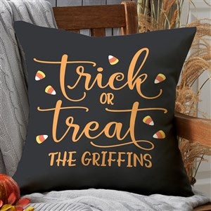 Trick or Treat Personalized Outdoor Throw Pillow - 20”x20” - 27502-L