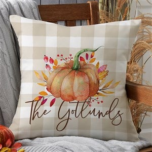 Autumn Watercolors Personalized Lumbar Outdoor Throw Pillow - 12x22