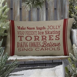 Holiday Traditions Personalized Lumbar Outdoor Throw Pillow- 12” x 22” - 27508-LB