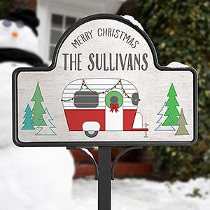 Christmas Camper Personalized Magnetic Garden Sign - 27528