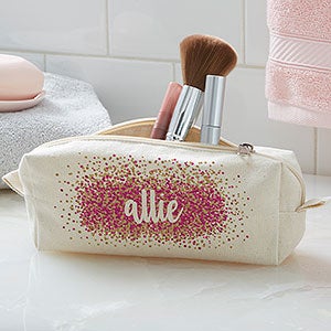 Sparkling Name Personalized Canvas Cosmetic Case - 27531