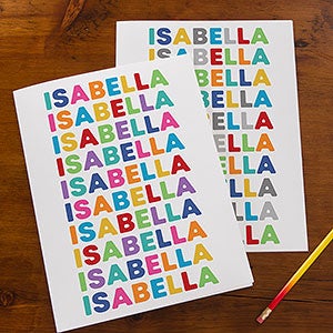 Vibrant Name Personalized Folders - Set of 2 - 27534