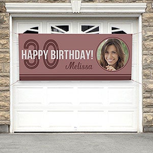 Modern Birthday Personalized Photo Banner - 30x72 - 27545