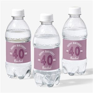 Modern Birthday Personalized Water Bottle Labels - 27546