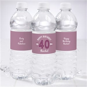 Modern Birthday Personalized Water Bottle Labels - 27546