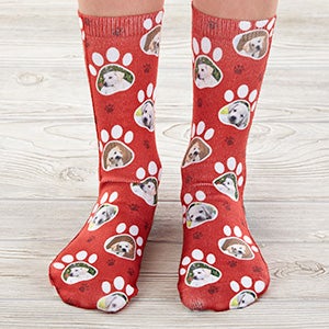 Paw Print Personalized Kids Dog Photo Socks - 27572