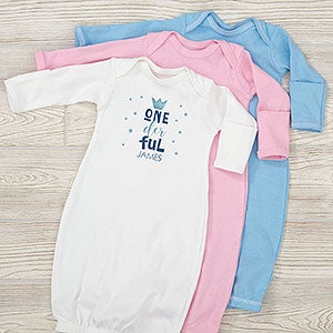 Onederful Boy First Birthday Personalized Baby Gown - 27624-G