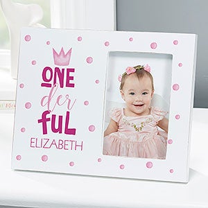 Onederful Girl First Birthday Personalized Picture Frame - 27639