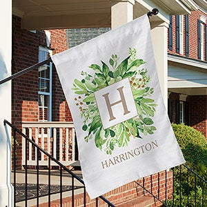 Spring Greenery Personalized House Flag - 27652
