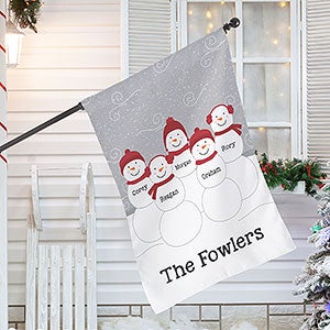 Snowman Family Personalized House Flag - 27668