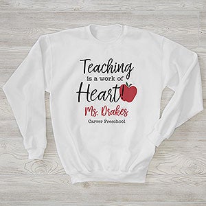 Inspiring Teacher Personalized Hanes® Adult Crewneck Sweatshirt - 27674-S