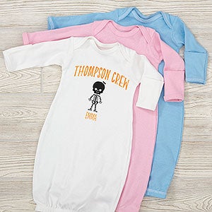 Skeleton Family Personalized Halloween Baby Gown - 27703-G