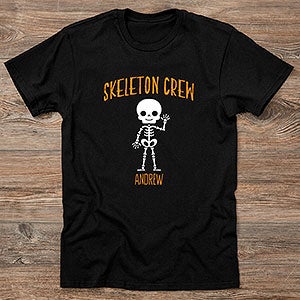 Skeleton Family Personalized Halloween Hanes Mens T-Shirt - 27704-AT