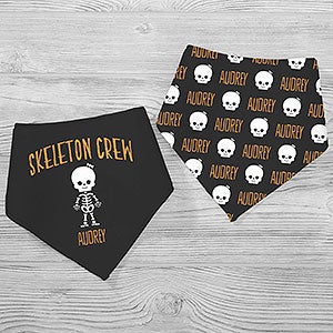 Skeleton Family Personalized Halloween Bandana Bibs- Set of 2 - 27709-BB