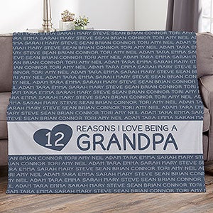 Reasons He Loves Being... Personalized 50x60 Plush Fleece Blanket - 27726-F