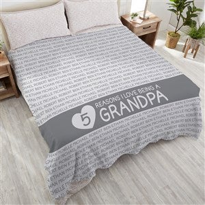 Reasons He Loves Being... Personalized 90x90 Plush Queen Fleece Blanket - 27726-QU