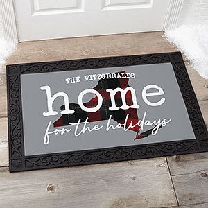 Home State for the Holidays Personalized Christmas Doormat- 20x35 - 27735-M